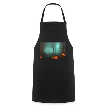 Halloween pumpkin - Cooking Apron - black - Front - AI Model Male 185 dark (185cm)