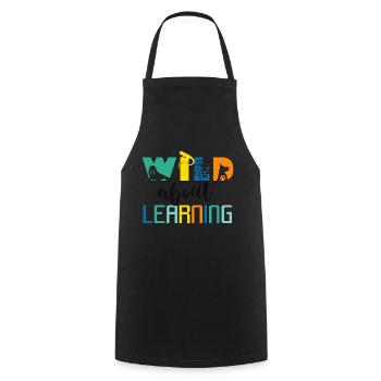 Wild About Learning Lehrer Schule Pre-K Tier - Kochschürze - Schwarz - Vorne - AI Model Male 185 dark (185cm)