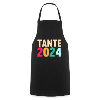 Werdende Tante 2024 - Kochschürze - Schwarz - Vorne - AI Model Male 185 dark (185cm)