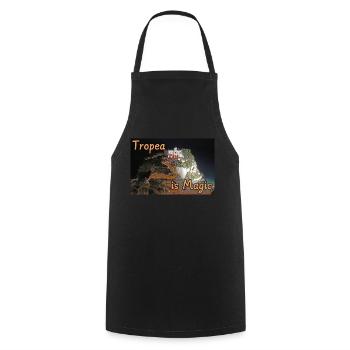 Tropea, c’est magique - Tablier de cuisine - noir - Devant - AI Model Male 185 dark (185cm)