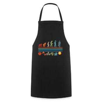 Vintage Retro Bitcoin Evolution - Cooking Apron - black - Front - AI Model Male 185 dark (185cm)