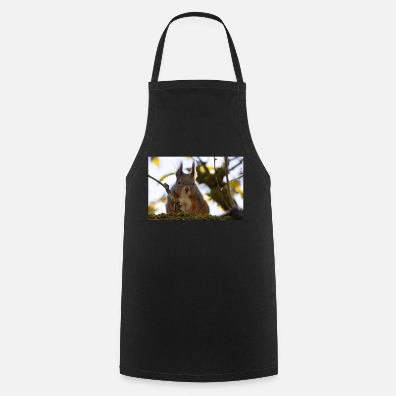 Oachkatzl / Eichhörnchen - Kochschürze - Schwarz