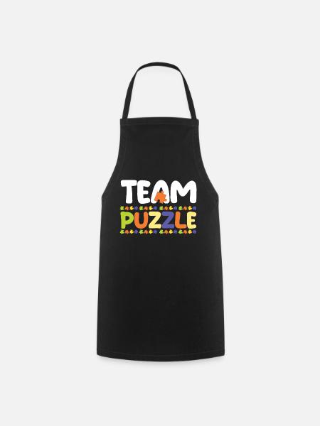 Puzzlefan Puzzler Puzzleteile Puzzle - Kochschürze - Schwarz