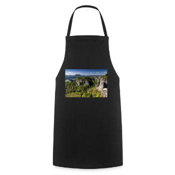 Bastei en Suisse saxonne - Tablier de cuisine - noir - Devant - AI Model Male 185 dark (185cm)