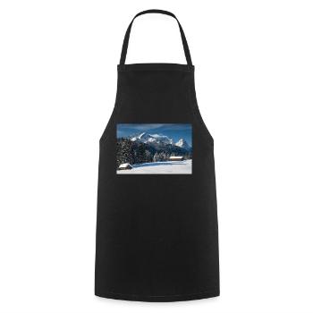 Winter atmosphere with Zugspitze - Cooking Apron - black - Front - AI Model Male 185 dark (185cm)
