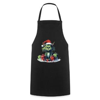 Katze Weihnachten Weihnachtselfe Geschenke Mütze - Kochschürze - Schwarz - Vorne - AI Model Male 185 dark (185cm)