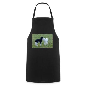 Lambs black and white - Cooking Apron - black - Front - AI Model Male 185 dark (185cm)