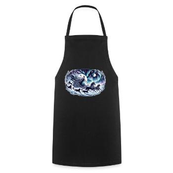 Moon goddess in the nocturnal magic train - Cooking Apron - black - Front - AI Model Male 185 dark (185cm)