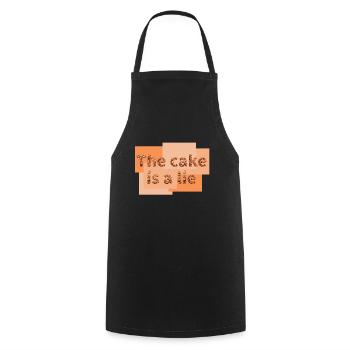 The cake is a lie - Cooking Apron - black - Front - AI Model Male 185 dark (185cm)