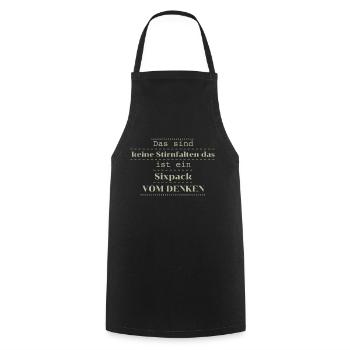 witziger spruch sixpack - Kochschürze - Schwarz - Vorne - AI Model Male 185 dark (185cm)