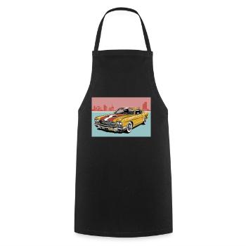 Retro muscle car 2 - Kochschürze - Schwarz - Vorne - AI Model Male 185 dark (185cm)