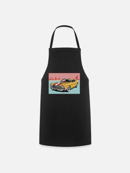Retro muscle car 2 - Kochschürze - Schwarz