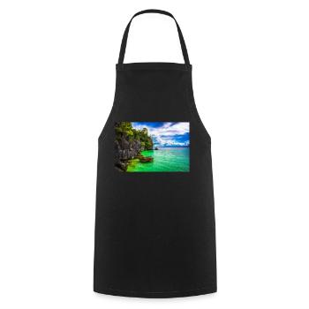 CÔTE PARADISIAQUE - Tablier de cuisine - noir - Devant - AI Model Male 185 dark (185cm)