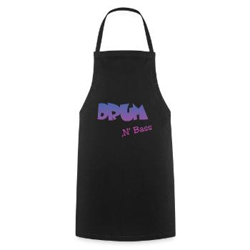 Drum n Bass - Kochschürze - Schwarz - Vorne - AI Model Male 185 dark (185cm)