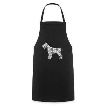 GEOMETRISCHER SCHNAUZER grau - Kochschürze - Schwarz - Vorne - AI Model Male 185 dark (185cm)