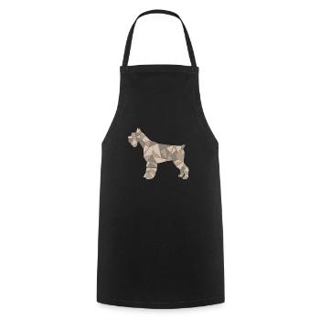 GEOMETRISCHER SCHNAUZER braun - Kochschürze - Schwarz - Vorne - AI Model Male 185 dark (185cm)