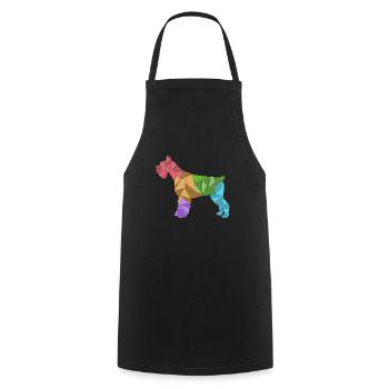 Geometric colorful schnauzer - Cooking Apron - black - Front - AI Model Male 185 dark (185cm)