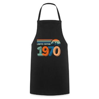 Limitierte Auflage 1970 - Kochschürze - Schwarz - Vorne - AI Model Male 185 dark (185cm)