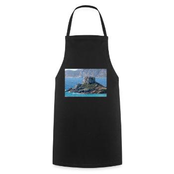 Landscape view of Kastri Island near Kampos town - Cooking Apron - black - Front - AI Model Male 185 dark (185cm)