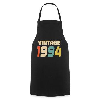 1994 Vintage Retro Classic 1994 - Kochschürze - Schwarz - Vorne - AI Model Male 185 dark (185cm)