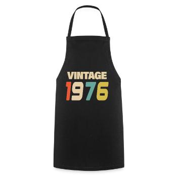 1976 Vintage Retro Classique 1976 - Tablier de cuisine - noir - Devant - AI Model Male 185 dark (185cm)