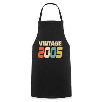 2005 Vintage Retro Classic 2005 - Kochschürze - Schwarz - Vorne - AI Model Male 185 dark (185cm)