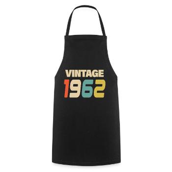 1962 Vintage Retro Classic 1962 - Cooking Apron - black - Front - AI Model Male 185 dark (185cm)