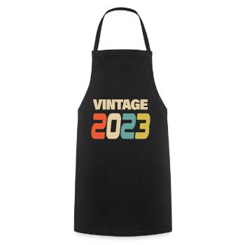2023 Vintage Retro Classic 2023 - Cooking Apron - black - Front - AI Model Male 185 dark (185cm)