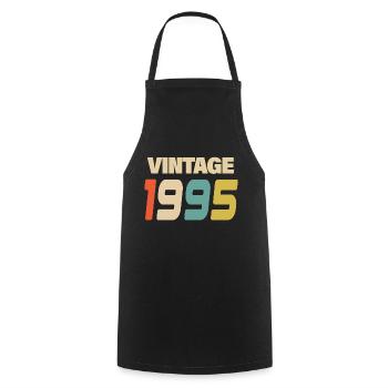 1995 Vintage Retro Classic 1995 - Kochschürze - Schwarz - Vorne - AI Model Male 185 dark (185cm)