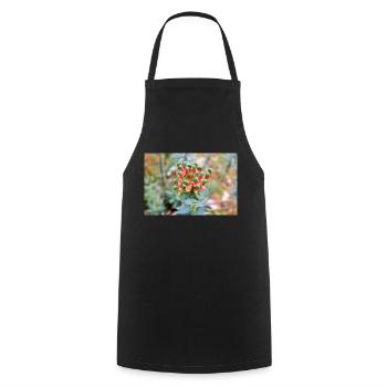 blooming colorful Wolfsmilch (Euphorbia) flower - Cooking Apron - black - Front - AI Model Male 185 dark (185cm)