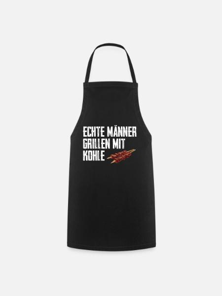 Echte Männer Grillen Mit Kohle - Kochschürze - Schwarz
