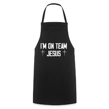 Je fais partie de l’équipe Jésus - Tablier de cuisine - noir - Devant - AI Model Male 185 dark (185cm)