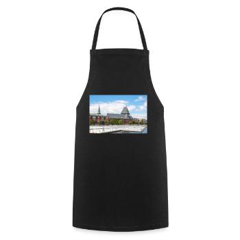 Maison de douane d’Aarhus (Toldboden) Ville d’Aarhus - Tablier de cuisine - noir - Devant - AI Model Male 185 dark (185cm)