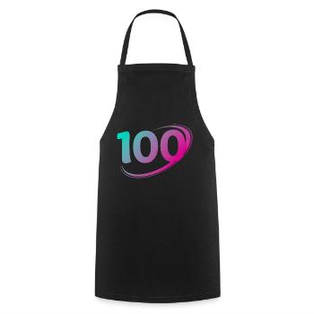 Nummer 100 Mehrfarbig - Kochschürze - Schwarz - Vorne - AI Model Male 185 dark (185cm)