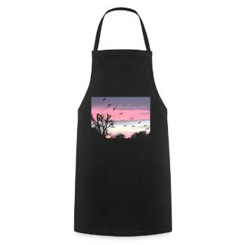 Fly, flying away. Nature tour. - Cooking Apron - black - Front - AI Model Male 185 dark (185cm)