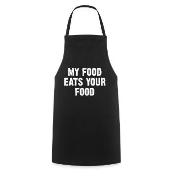 My Food mange votre nourriture - Tablier de cuisine - noir - Devant - AI Model Male 185 dark (185cm)