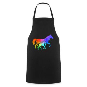 Mare with foal - Cooking Apron - black - Front - AI Model Male 185 dark (185cm)