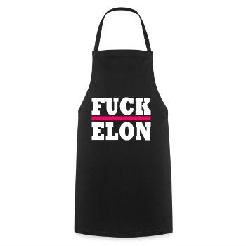 Fuck elon - Kochschürze - Schwarz - Vorne - AI Model Male 185 dark (185cm)