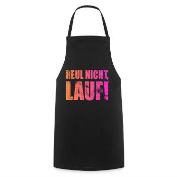 Heul nicht, Lauf! - Laufen, Joggen, Sport, Rennen - Kochschürze - Schwarz - Vorne - AI Model Male 185 dark (185cm)
