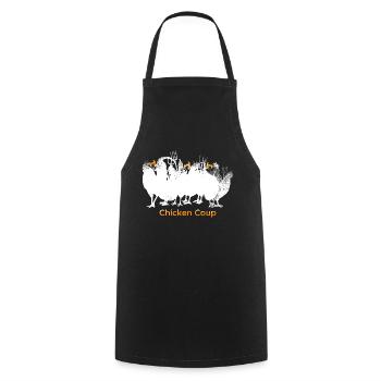 Chicken Coup - Poulets blancs sur gris - Tablier de cuisine - noir - Devant - AI Model Male 185 dark (185cm)