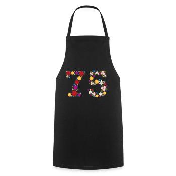 Flowers 75 - Cooking Apron - black - Front - AI Model Male 185 dark (185cm)