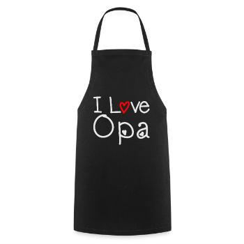 I Love Opa - Kochschürze - Schwarz - Vorne - AI Model Male 185 dark (185cm)