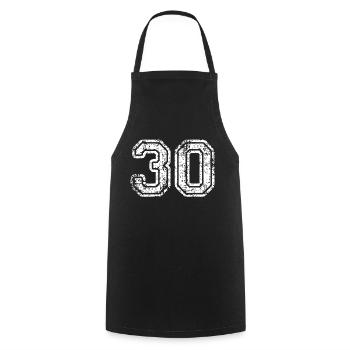 30 - Cooking Apron - black - Front - AI Model Male 185 dark (185cm)