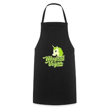 Magical Vegan Gift Vegan Vegetarian Unicorn - Cooking Apron - black - Front - AI Model Male 185 dark (185cm)