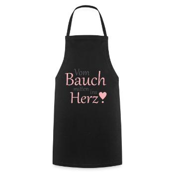 Baby Kind Spruch Kinder Bauch Herz Geschenkidee - Kochschürze - Schwarz - Vorne - AI Model Male 185 dark (185cm)