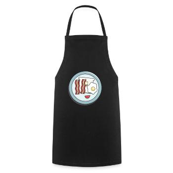Bacon with egg and toast. For all those who love bacon. - Cooking Apron - black - Front - AI Model Male 185 dark (185cm)