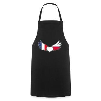 Drapeaux Français et polonais France Pologne II - Tablier de cuisine - noir - Devant - AI Model Male 185 dark (185cm)