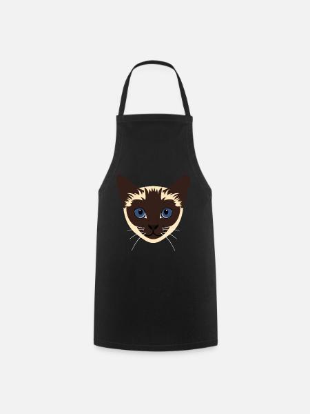 Siamesischer Katzenkopf - Kochschürze - Schwarz