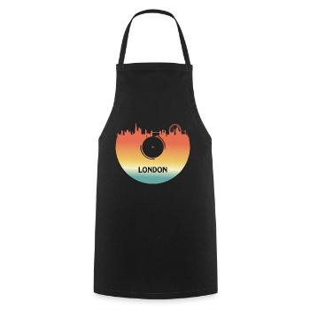 London Skyline Vinyl Schallplatte London Souvenir - Kochschürze - Schwarz - Vorne - AI Model Male 185 dark (185cm)