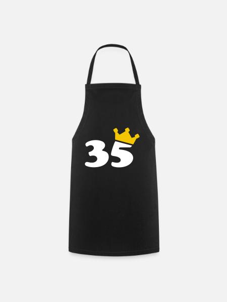35 crown 35 birthday 35 years - Cooking Apron - black